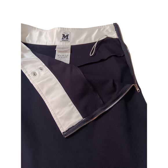 M MISSONI Flared Whimsigoth Skirt 6 Aline Fairy Cream Satin Waistband Black Knit - Picture 5 of 8